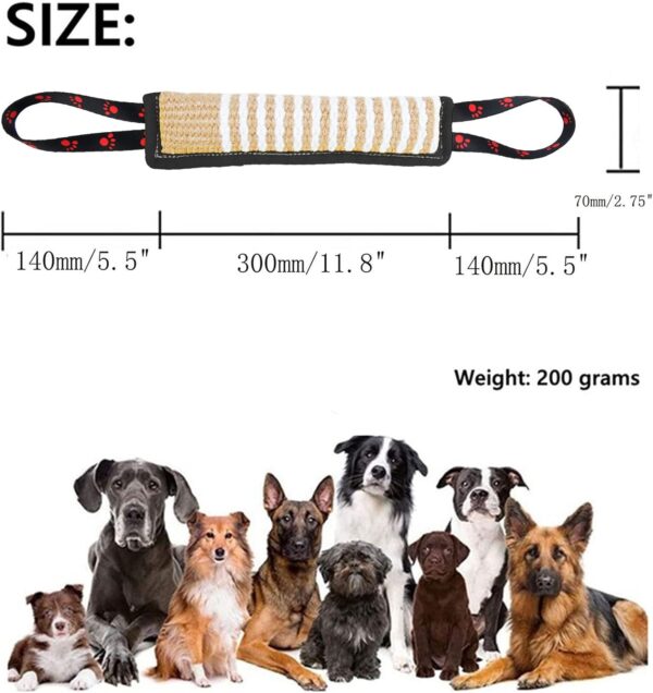 Dog Tug Toy Dog Tough Jute Bite Pillow - Lasting Training Equipment - Puppy to Large Dogs Interactive Toy for large Dogs and Small Dogs - Image 3