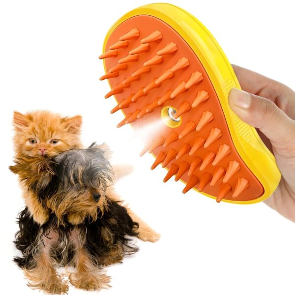 Cat Steam Brush, 3 In1 Spray Cat Brush, Self Cleaning Cat Steamy Brush, Cat Steamy Brush for Massage, Steam Pet Brush,Cat grooming brush,Suitable for pet cats and dogs,for Shedding, Massage,and Clean