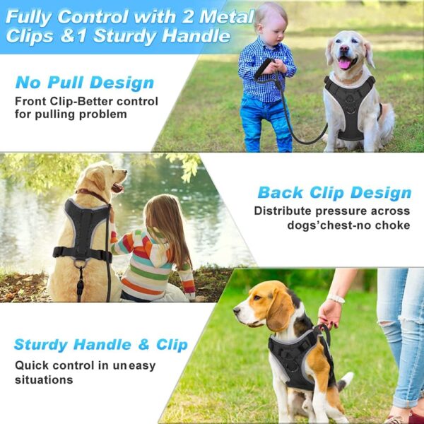 Supet Dog Harness No Pull, Dog Vest Harness with Free Dog Leash, No Choke Dog Harness Adjustable Reflective Heavy Duty Pet Harness with Easy Control Handle for Small Medium Large Dog - Image 5