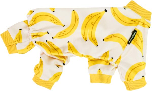 Fitwarm Banana Dog Pajamas, Warm Dog Onesie, Dog Clothes for Small Dogs Girl Boy, Lightweight Velvet Pet Jumpsuit, Cat Outfit, Beige, Yellow, Medium - Image 3