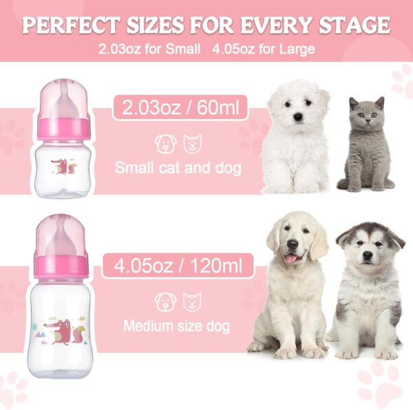 Kitten and Puppy Bottle Feeding Kit, puppy bottles for nursing: Provides unparalleled care, comfort and convenience for your cherished furry companion.pink-2.02oz(60ml) - Image 7