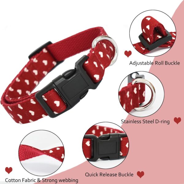 Dog Collar, Cute Cotton Dog Collars Adjustable Soft Girl Dog Collars for Small Medium Large Dogs - Image 2