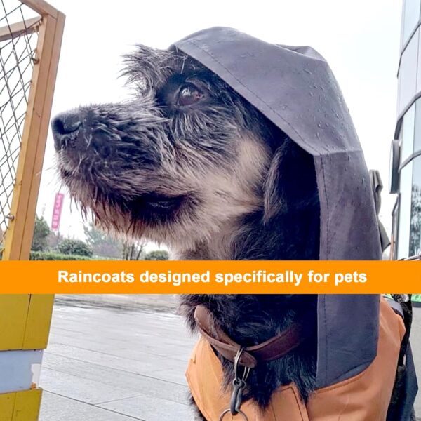 Dog Raincoat with Reflective Strip, Ultra Light Breathable Waterproof Dog Rain Jacket, Adjustable Waterproof Dog Raincoat with Hood, Suitable for Small, Medium, and Large Dogs (Grey, XXL) - Image 6