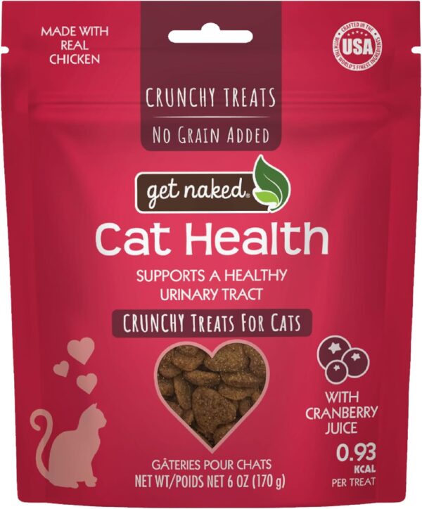 Get Naked Cat Crunchy Treats Grain-Free Cranberry Flavor, Cat Health, 6-oz bag