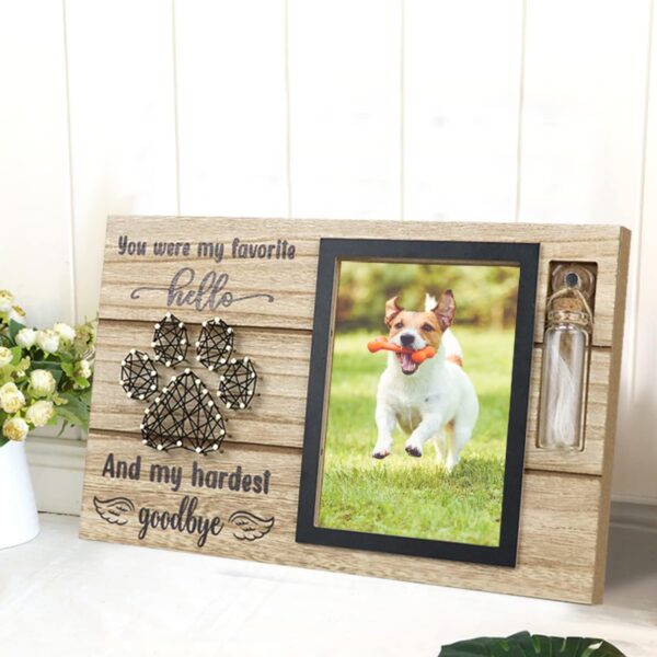 Dog Memorial Frame for Ashes or Hair with Glass Bottle Pet Loss Gifts for Loss of Dog Sympathy Picture Frame(Black) - Image 4