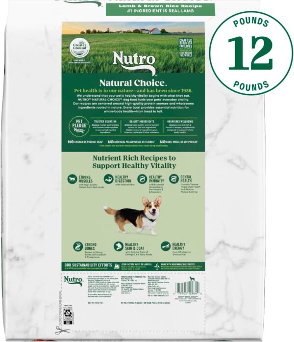 Nutro Natural Choice Small Bites Adult Dry Dog Food, Lamb and Brown Rice Recipe, 12 lbs. - Image 2