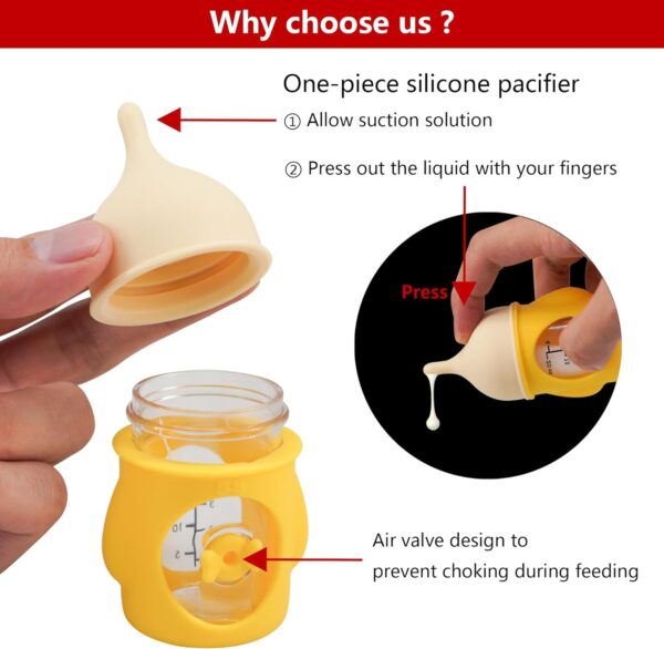 Puppy Bottles for Nursing，Kitten Bottles for Nursing，Pet Feeding Bottle，(Yellow- 20ml) - Image 3