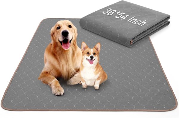 Super Absorbent Washable Pee Pads for Dogs,36x54 Inch- 1 Pack Superior Reusable Puppy Pads Pet Training Pads –100% Waterproof Dog Pee Pad Protects Perfect for Dogs, Cats, Bunny& Senior