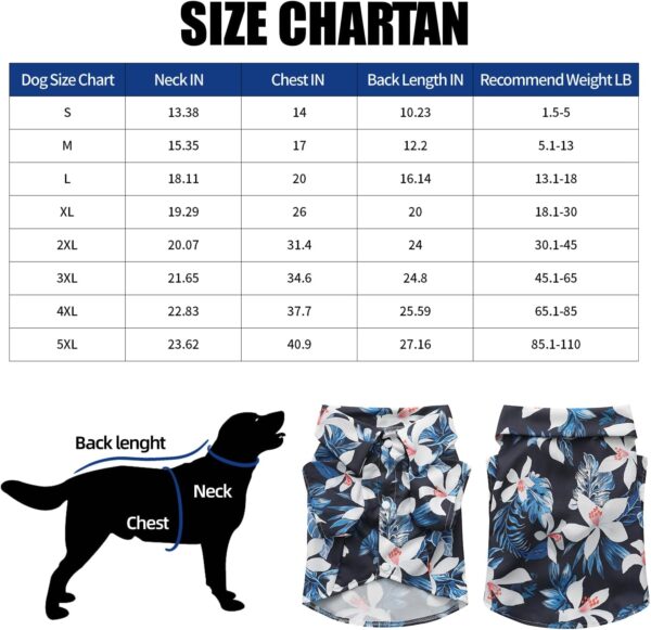 Dog Shirt Hawaiian, Pet Summer T-Shirts Dog Style Floral Breathable Cool Clothes Hawaiian Shirts Gifts for Owner and Pet Shirts are Sold Separately - Image 6