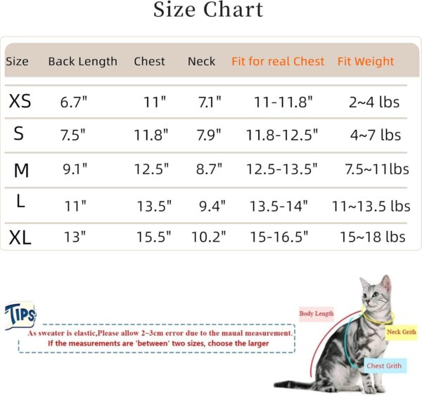 Striped Cat Sweaters Kitty Sweater for Cats Knitwear,Small Dogs Kitten Clothes Male and Female,High Stretch,Soft,Warm (XL, Green) - Image 3