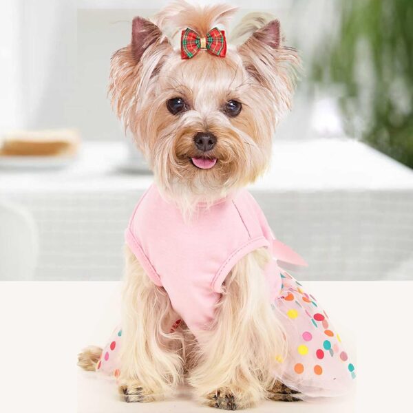 Dog Dresses for Small Dogs Girl, Spring Summer Dog Clothes Puppy Princess Tutu Cute Dog Tulle Dresses Pet Clothes Cat Apparel Doggie Outfits - Image 7