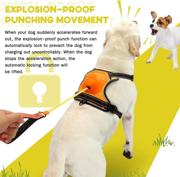 Dog Harness Medium Sized Dog, Upgrade 2-in-1 No Pull Dog Harness & Retractable Dog Leash【Auto-Lock Function】 Harness Medium Size Dog, Reflective and Adjustable Dog Harness with Control Handle - Image 5