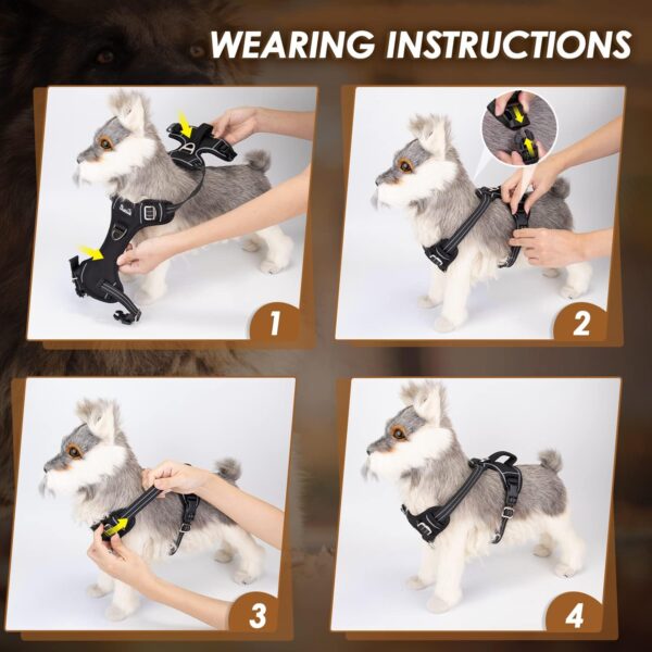 SlowTon No Pull Dog Harness, Heavy Duty No Choke Pet Harness with 2 Leash Clips and Easy Control Vertical Handle, Adjustable Soft Padded Dog Vest for Small, Medium and Large Dogs(Black,Large) - Image 7