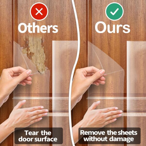 Door Scratch Protector, Protect Your Door, Furniture and Wall with Clear Premium Heavy Duty Door Cover Scratch Shield, Large Vinyl Door Guard for Dog Scratching - Image 3