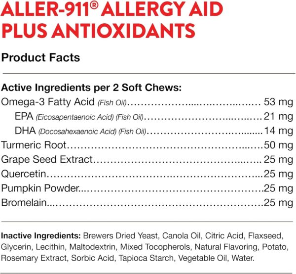 NaturVet – Aller-911 Skin & Coat Allergy Aid Plus Antioxidants – 90 Soft Chews – Supports Immune System, Skin Moisture & Respiratory Health – Enhanced with Omegas, DHA & EPA – for Dogs & Cats - Image 8