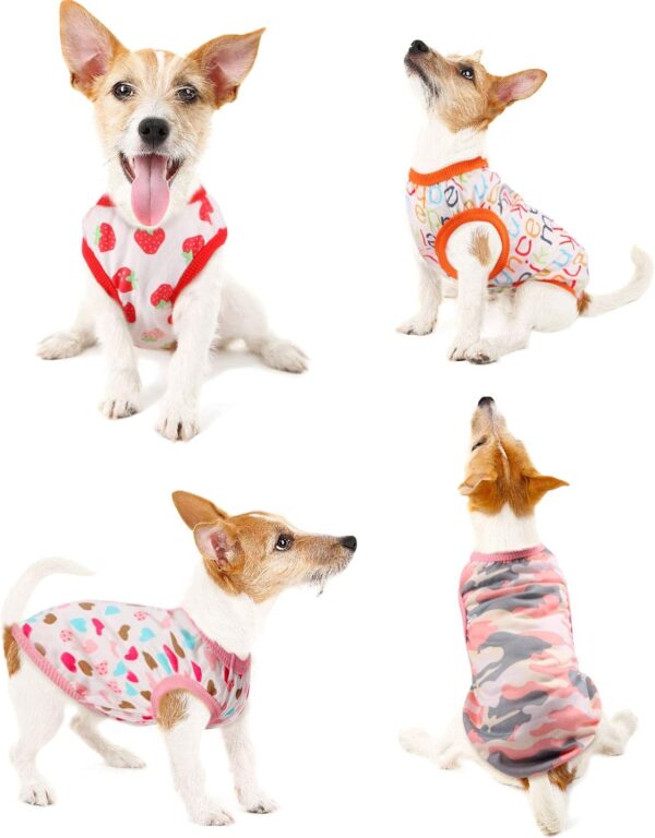 9 Pieces Small Dog Clothes Dog T-shirt Puppy Clothes Shirts Cute Print Pet Dog Shirt Small Dog Clothes Summer Pet Shirt Doggie Vest for Small Dogs Pets Puppy Kitten (Medium) - Image 5