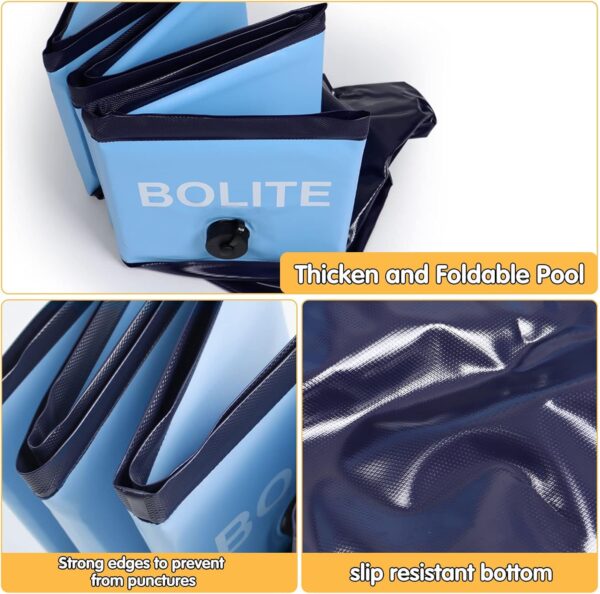 BOLITE Foldable Dog Pool for Large Dogs, 67'' x 12'' Portable Plastic Pet Swimming Pool, Collapsible Dog Bath for Large Medium Small Dogs, Kids and Ducks, Blue - Image 7