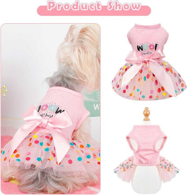 Dog Dresses for Small Dogs Girl, Spring Summer Dog Clothes Puppy Princess Tutu Cute Dog Tulle Dresses Pet Clothes Cat Apparel Doggie Outfits - Image 3