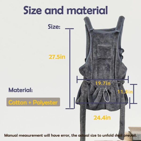 Cat Sling Carrier Chest Apron with Adjustable Shoulder Straps and Waist-Neacus Cat Carrier Sling Pouch-Chest Cat Carrier Hands Free Cat Holder Sling-with Cat Snack Pocket,for Small Dogs,Cats(Grey) - Image 7