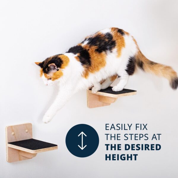 Cat Wall Furniture with Steps, Cat Wall Shelves, Cat Wall-Mounted Furniture Set, Floating Cat Shelves and Perches for Climbing - Image 5