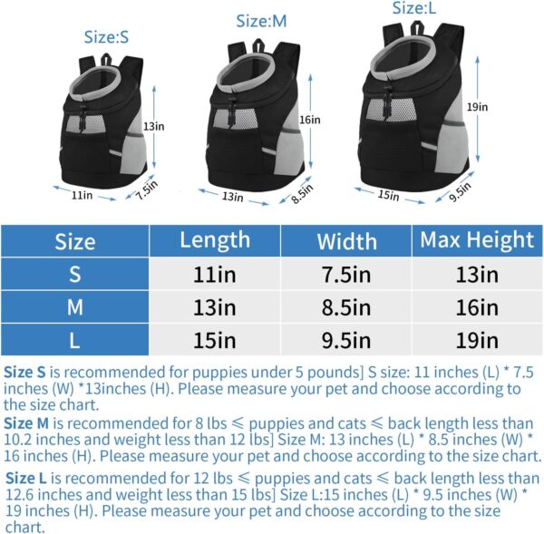 Dog carrier backpack dog carriers for small dogs Breathable head out Design with reflective safe Dog backpack carrier for Small Medium Dogs Cats - Image 6