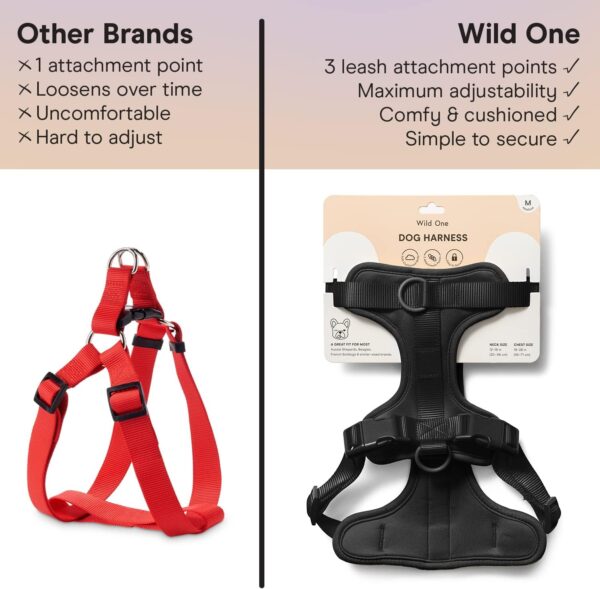 Wild One Dog Harness, The Original No-Pull, Pet Harness with 3 Leash Clips, Adjustable Soft Padded Dog Vest, Comfortable, Stretchy, Size XS, Black - Image 6