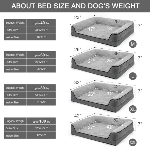 Dog Bed for Small Dogs, Washable Pet Sofa Bolster Bed with Removable Cover & Orthopedic Foam, 28” Large Dog Beds for Dogs Under 30 lbs - Image 8