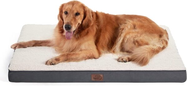 Bedsure Orthopedic Dog Bed Extra Large - Dog Beds with Removable Washable Cover, Egg Crate Foam Pet Bed Mat, Suitable for Dogs Up to 100 lbs