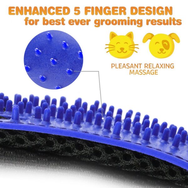 1 Pair Pet Grooming Glove,Gentle Deshedding Brush Glove Hair Remover Brush for Dogs,Cats & Horses with Long & Short Fur - Image 5