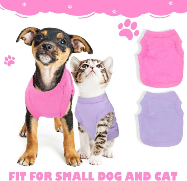 Generic 2 Pack Dog Clothes for Small Dogs Girl Summer Female Dog Shirt Teacup Yorkie Chihuahua Clothes Breathable Lightweight Soft Puppy Clothing Apparel Dog Outfit XXS,Pink,Purple, Rose,Purple - Image 2