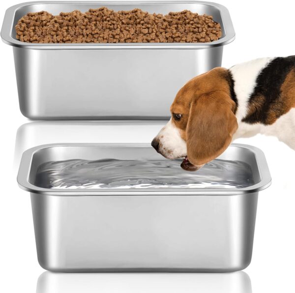 2 Pack 3 Gallons Extra Large Dog Water Bowl, Stainless Steel Dog Water Bowl, High Capacity Water and Food Bowl for Large, X-Large Dogs Indoor Outdoor