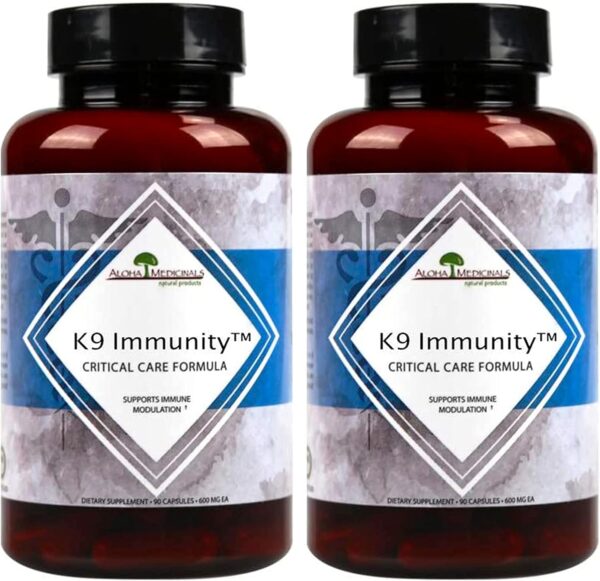 K9 Immunity, Immune Support Supplement for Dogs, Organic and Mushroom Enhanced Dog Health Supplies, Pack of 2, 90 Capsules Each