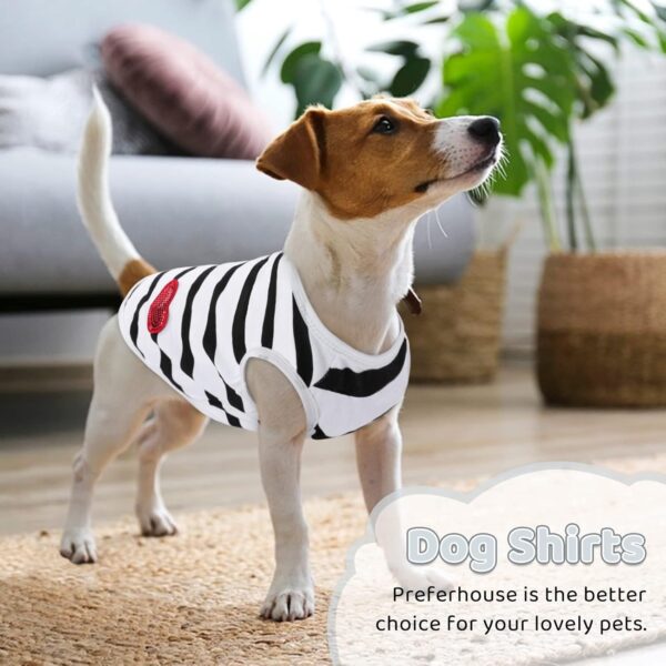 Pet Dog Striped T-Shirt Dogs Cats Cotton Vest Spring Summer Pet Apparel Tee Shirt Suitable for Small and Medium Large Pets French BullDog Bichon - Image 2