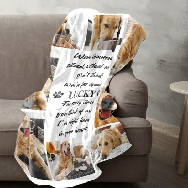 Personalized Dog Blanket with Pictures and Name, Dog Memorial Blanket - Custom Pet Memorial Gifts，Loss of Dog Sympathy Gifts - Bereavement Gifts for My Furry Friend… - Image 3