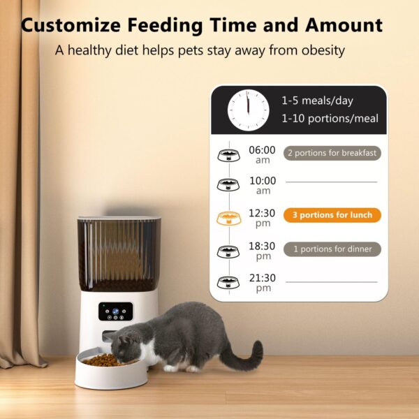 Automatic Cat Feeder with Camera, 1080P Live Video with Night Vision, 6L/25 Cups Timed Cat Food Dispenser for Remote Feeding, 2-Way Audio, Smart Pet Feeder for Cats and Dogs with App Control - Image 2