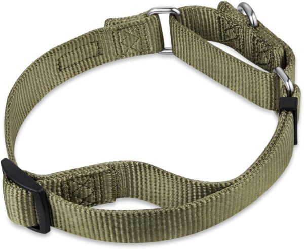 Premium Upgraded Durable Nylon Anti-escape Martingale Dog Collar for Medium Boy and Girl Dogs Comfy and Safe - Walking, Professional Training, Daily Use. (Medium, Military Green) - Image 6