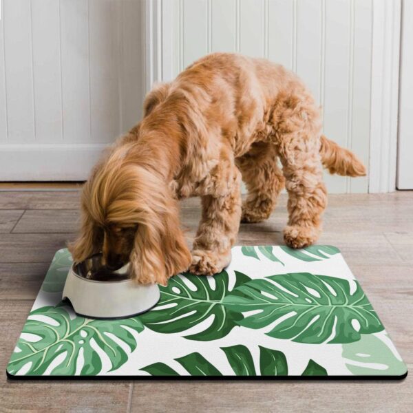 Dog Food Mats for Floors Absorbent, Pet Cat Food Mat - Quick Dry Dog Bowl Mats for Food and Water, Eco-Friendly Boho Pet Supplies - Image 3