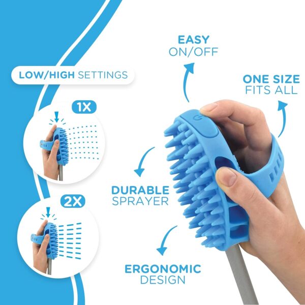 Aquapaw Dog Bath Brush Pro - Sprayer and Scrubber Tool in One - Indoor/Outdoor Dog Bathing Supplies - Pet Grooming for Dogs with Long and Short Hair - Dog Wash with Hose and Dog Shower Attachment - Image 2