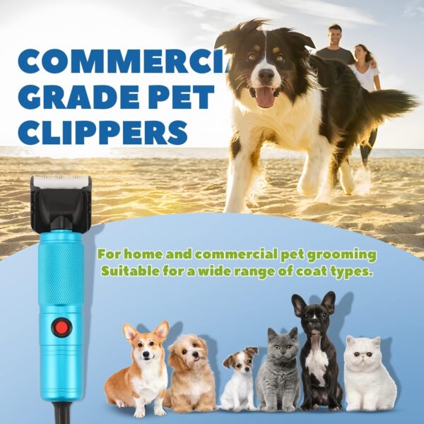 Pet Grooming Clippers 200W LuzRise (118'' Power Cord Plug-in, Stepless Speed Control, Low Noise< 50db, Heavy-Duty Commercial Grade, with Extra Blade & 2 Guide Combs of 4 Sizes, for Dog, Cat and More) - Image 7