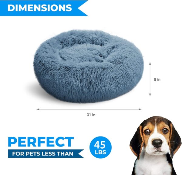 Whiskers & Friends Dog Beds for Medium Dogs, Dog Beds for Small Dogs, Dog Beds & Furniture, Calming Dog Bed, Fluffy Dog Bed, Orthopedic Dog Bed, Donut Dog Bed - Up to 45 Lbs - Washable Dog Bed - Image 2