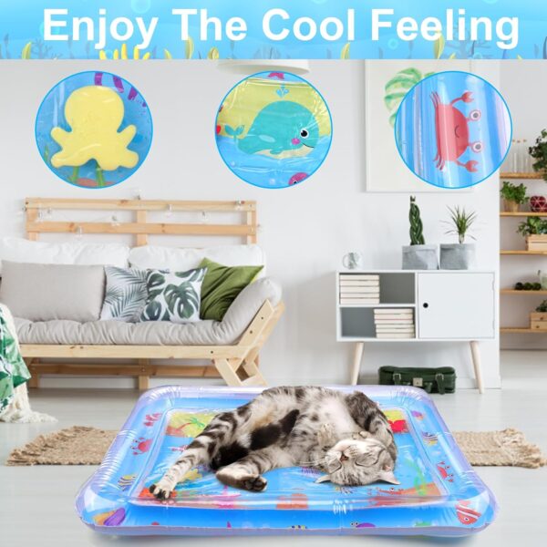 BABORUI Upgraded Water Sensory Playmat for Cats, Cat Water Toys for Bored Indoor Cats, Rectangle Innovative Water Sensor Mat for Cats for Endless Self Play - Image 6