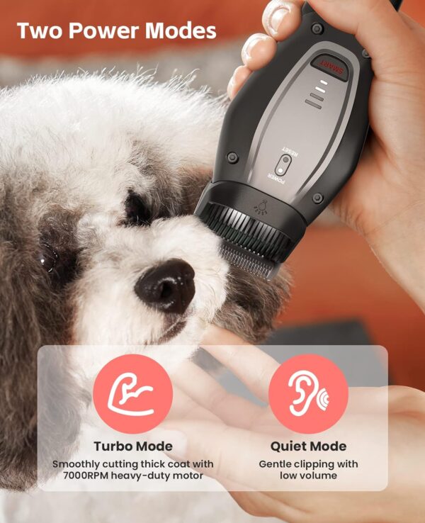 DOG CARE Smart Dog Clippers for Grooming with 3 Speeds, Auxiliary Light, Cordless Professional Dog Grooming Clippers, Low Noise Rechargeable Heavy-Duty Pet Hair Shaver for Dog Cat 2024 Upgraded - Image 3