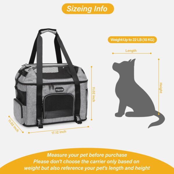 MOSISO Cat, Dog, Pet Carrier Airline Approved, Top-Expandable Soft Pets Carrier Bag for Small Medium Cats/Dogs Under 22 LB, Breathable Puppy Carrier for Car Travel Outdoors with Shoulder Strap, Grey - Image 2