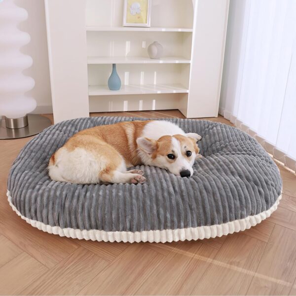 Patas Lague Reversible Orthopedic 30''x20'' Dog Bed for Medium Dogs, Memory Foam Supportive Dog Bed, Light Grey