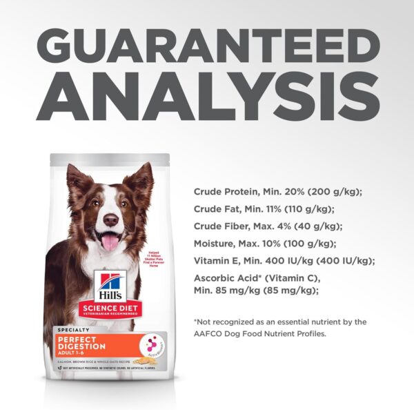 Hill's Science Diet Perfect Digestion, Adult 1-6, Digestive Support, Dry Dog Food, Salmon, Brown Rice, & Whole Oats, 22 lb Bag - Image 12