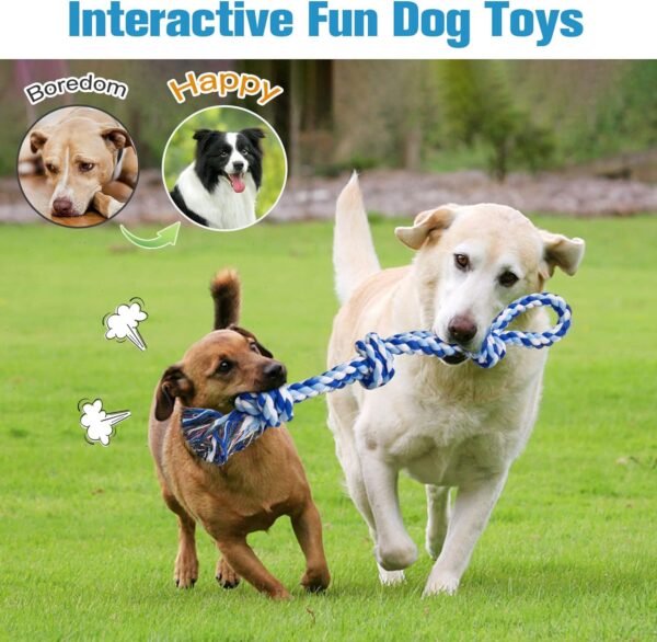 UPSKY Dog Rope Toys 2 Nearly Indestructible Dog Toys, Dog Toy for Medium to Large Breed, Dental Cleaning Chew Toys, Dog Tug Toy for Boredom, Dog Teething Toys, Dog Rope Toy for Aggressive Chewers - Image 5