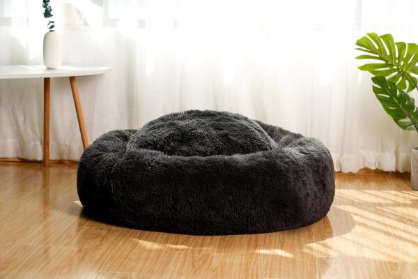 Donut Dog Beds for Medium Dogs,Washable Large Dog Bed Calming Cuddler,Fluffy Round Pet Bed,Faux Fur Small Cat Bed. - Image 6