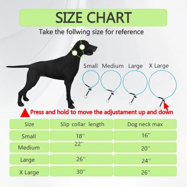 Dog Slip Collar Training Slip Collar - Non Slip Collar Dog Training Slip Collar Show Collar Reflective 1000LB Paracord Dog Slip Collar 2 Pack - Image 2