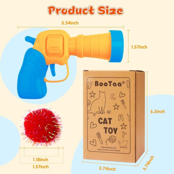 BooTaa Pet Toys, Interactive Cat Toy Set, 80pcs Glitter Pom-Poms Cat Ball Toy with 1 Launcher, Safe Soft Cat Toy Balls for Fetch, Training, Playing - Image 8