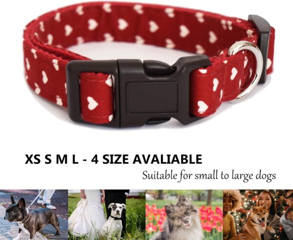 Dog Collar, Cute Cotton Dog Collars Adjustable Soft Girl Dog Collars for Small Medium Large Dogs - Image 4